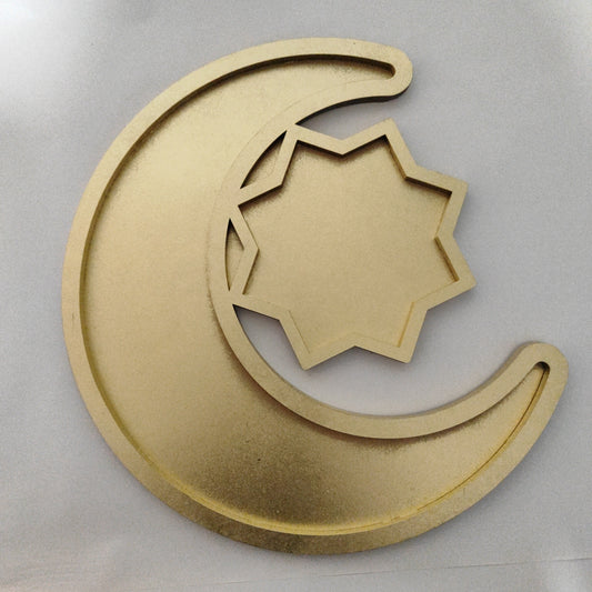 Moon Tray: Wood - Gold / Silver