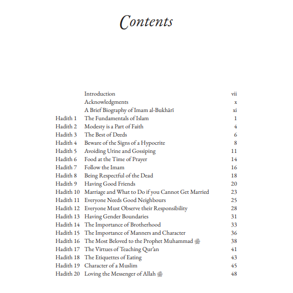 40 Hadith From Sahih Al Bukhari