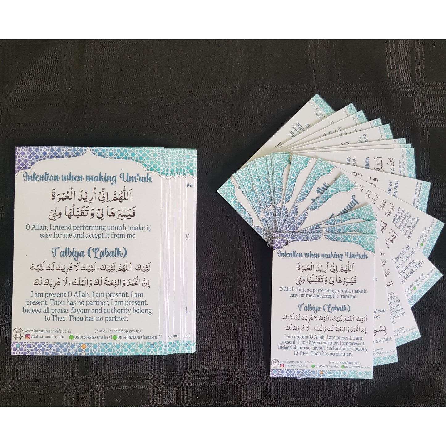 Laminated Umrah Duaa Cards