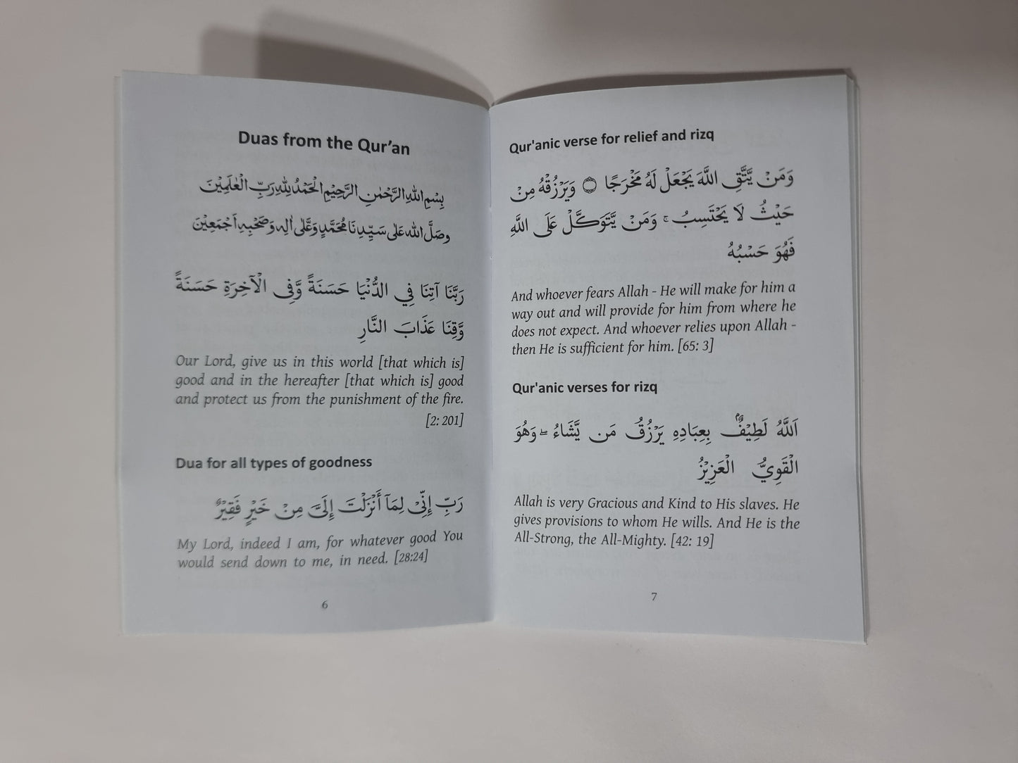 Duas for Rizq (Sustenance): From the Qur’an and Ahadith (Booklet)
