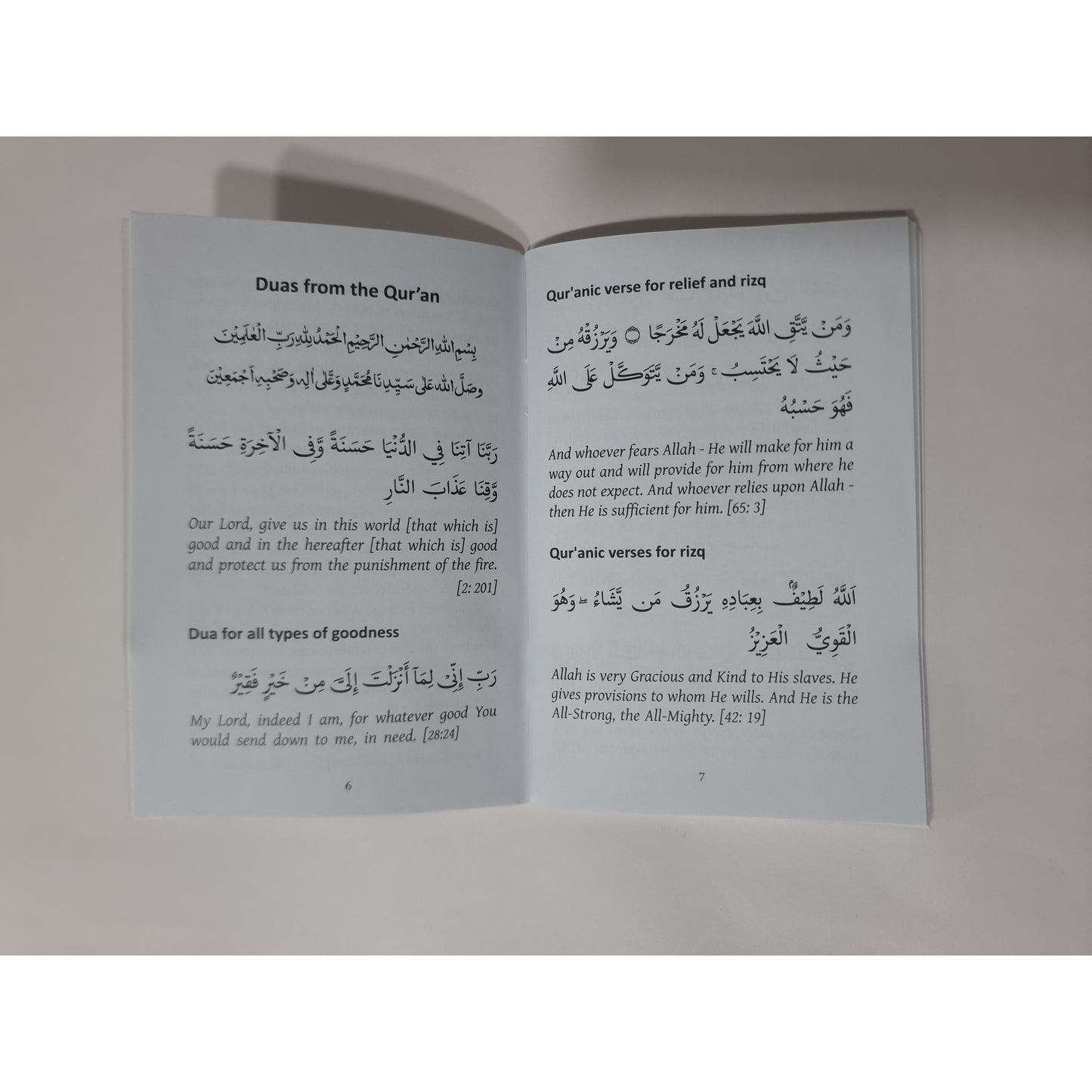 Duas for Rizq (Sustenance): From the Qur’an and Ahadith (Booklet)
