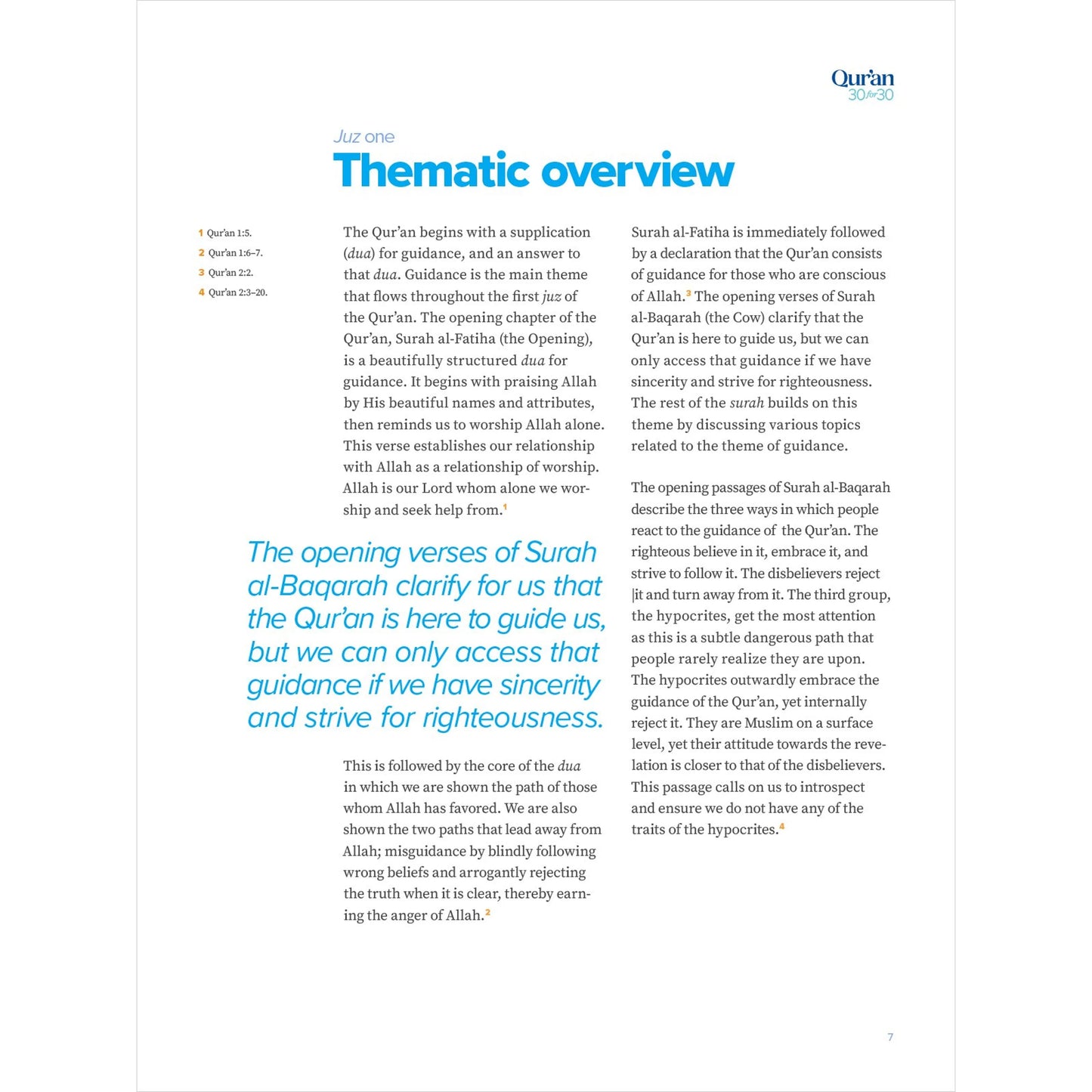 Qur'an 30 for 30: A Thematic Tafsir