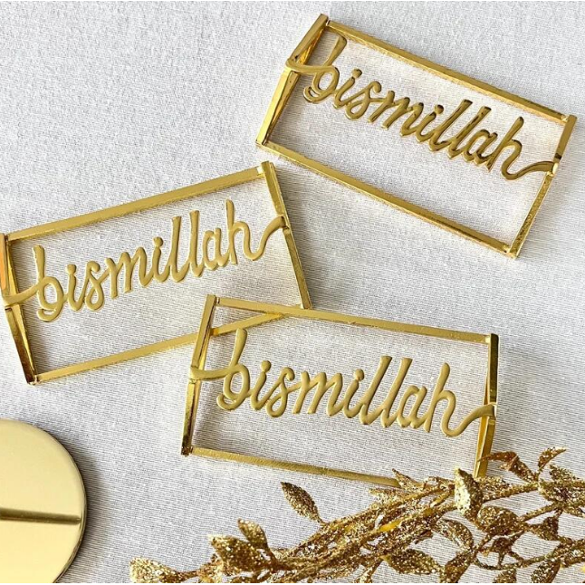 Bismillah Napkin Holder - Gold (Set of 6)
