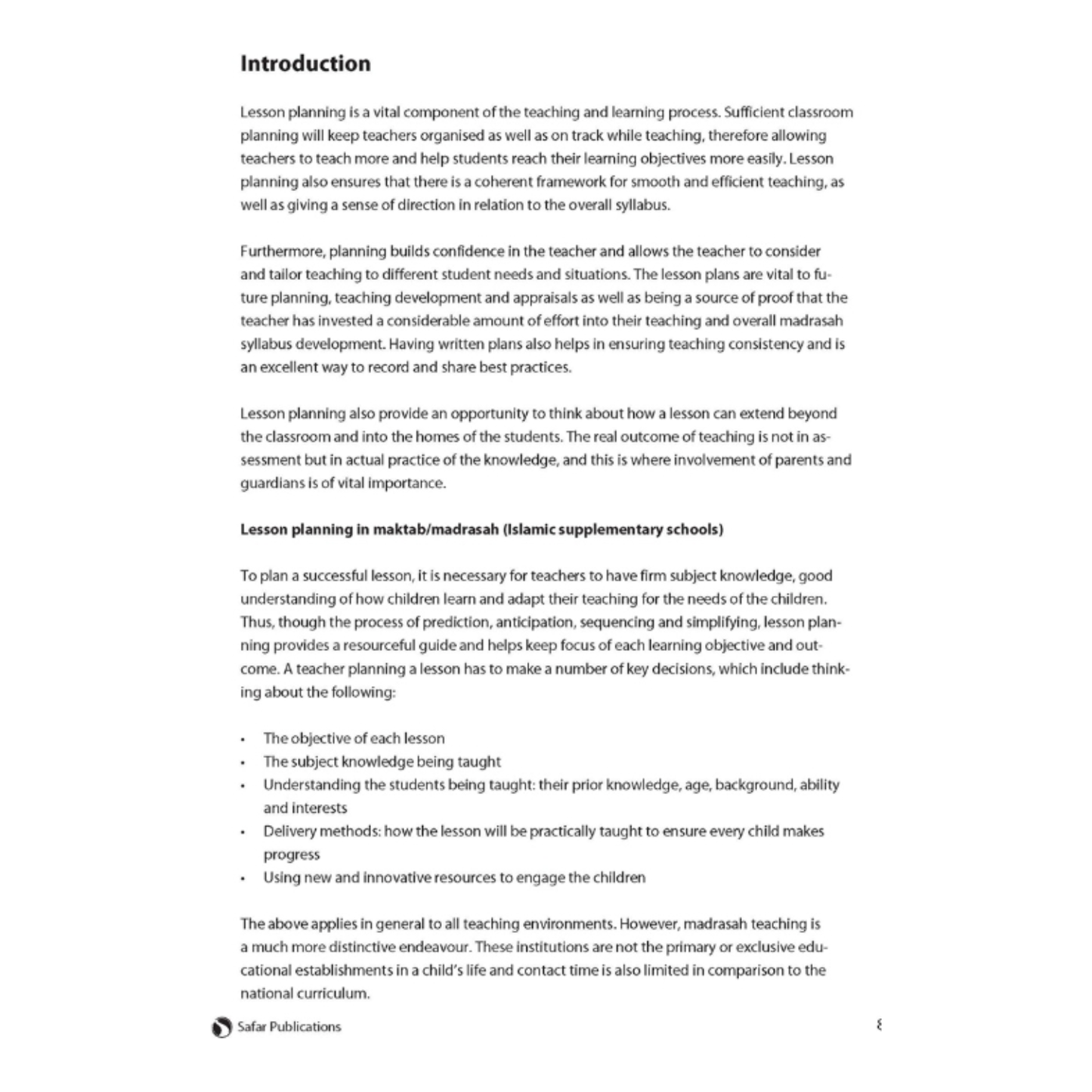 Safar Teacher’s Guide for Islamic Studies – Book 5