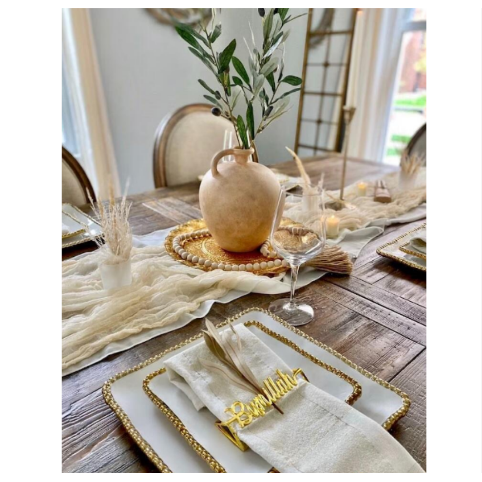 Bismillah Napkin Holder - Gold (Set of 6)