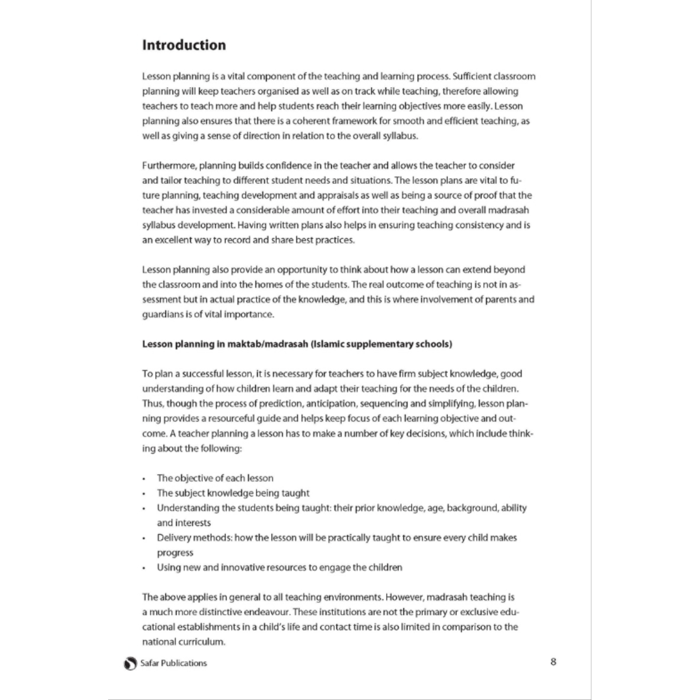 Safar Teacher’s Guide for Islamic Studies – Book 4