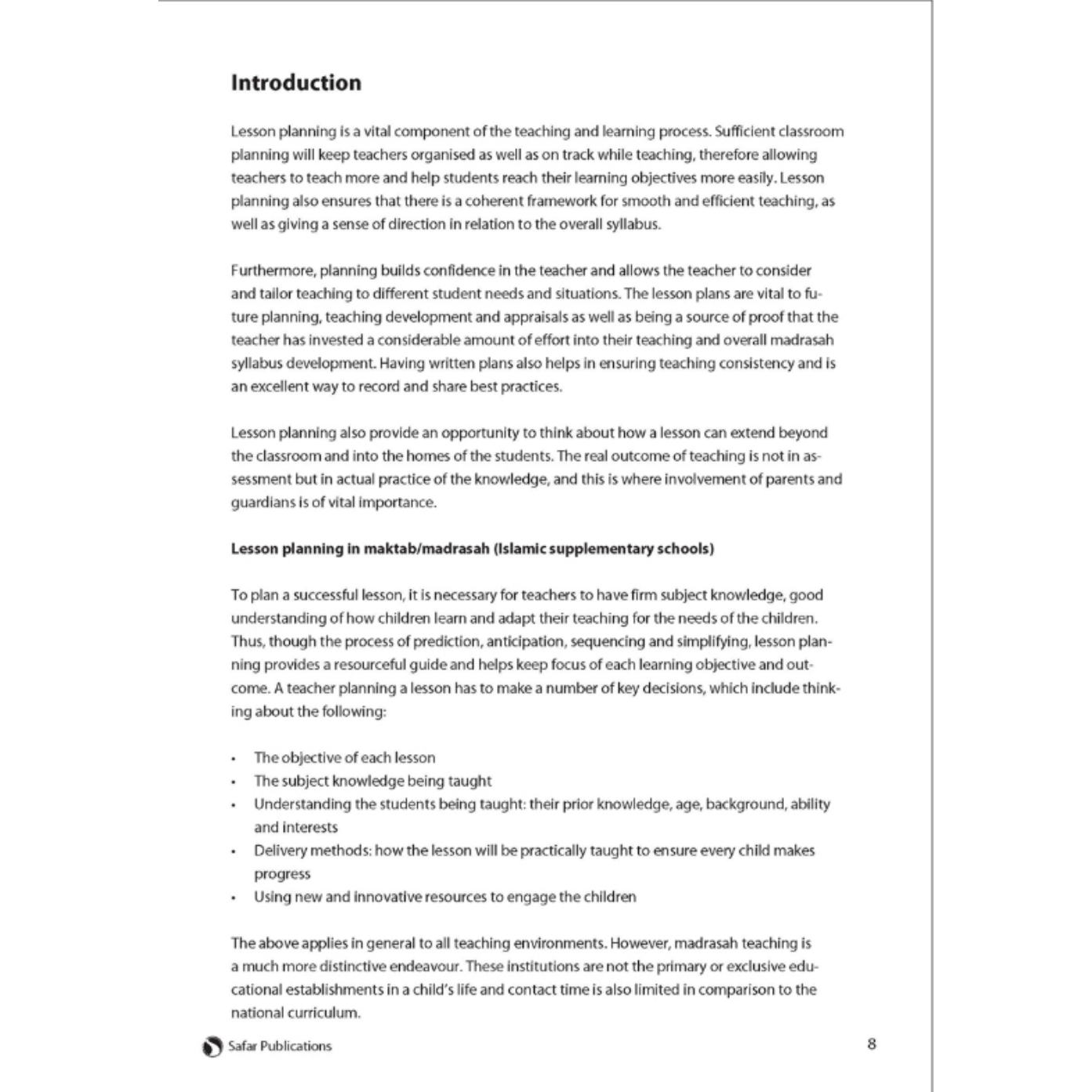 Safar Teacher’s Guide for Islamic Studies – Book 2