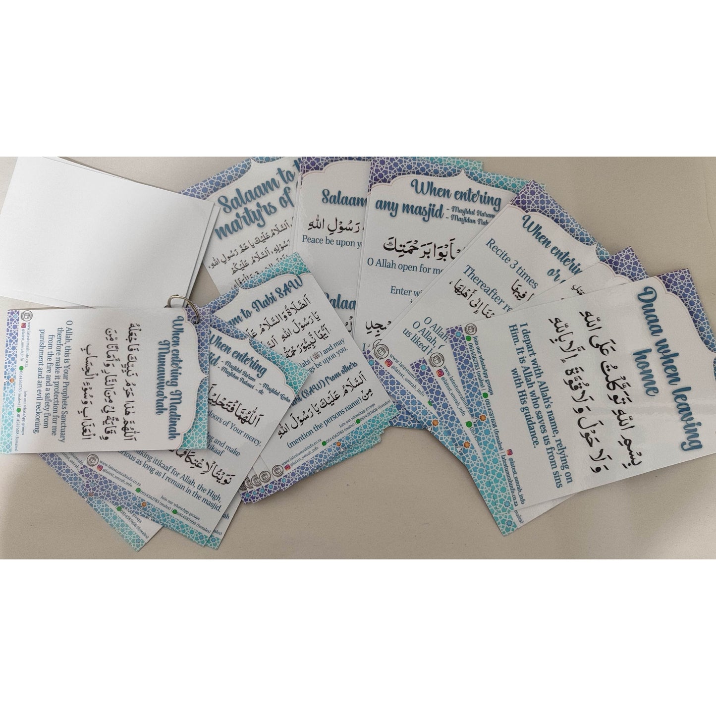 Laminated Umrah Duaa Cards