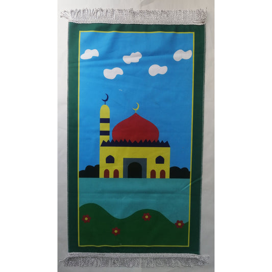 Kids Prayer Mat - Masjid Garden (Green Border)