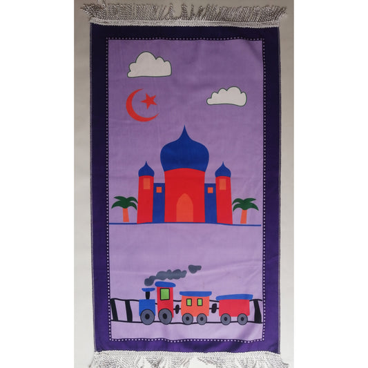 Kids Prayer Mat - Train (Purple Border)