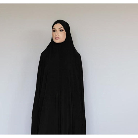 Burqa - Knee Length - Basic Black (No Pockets)