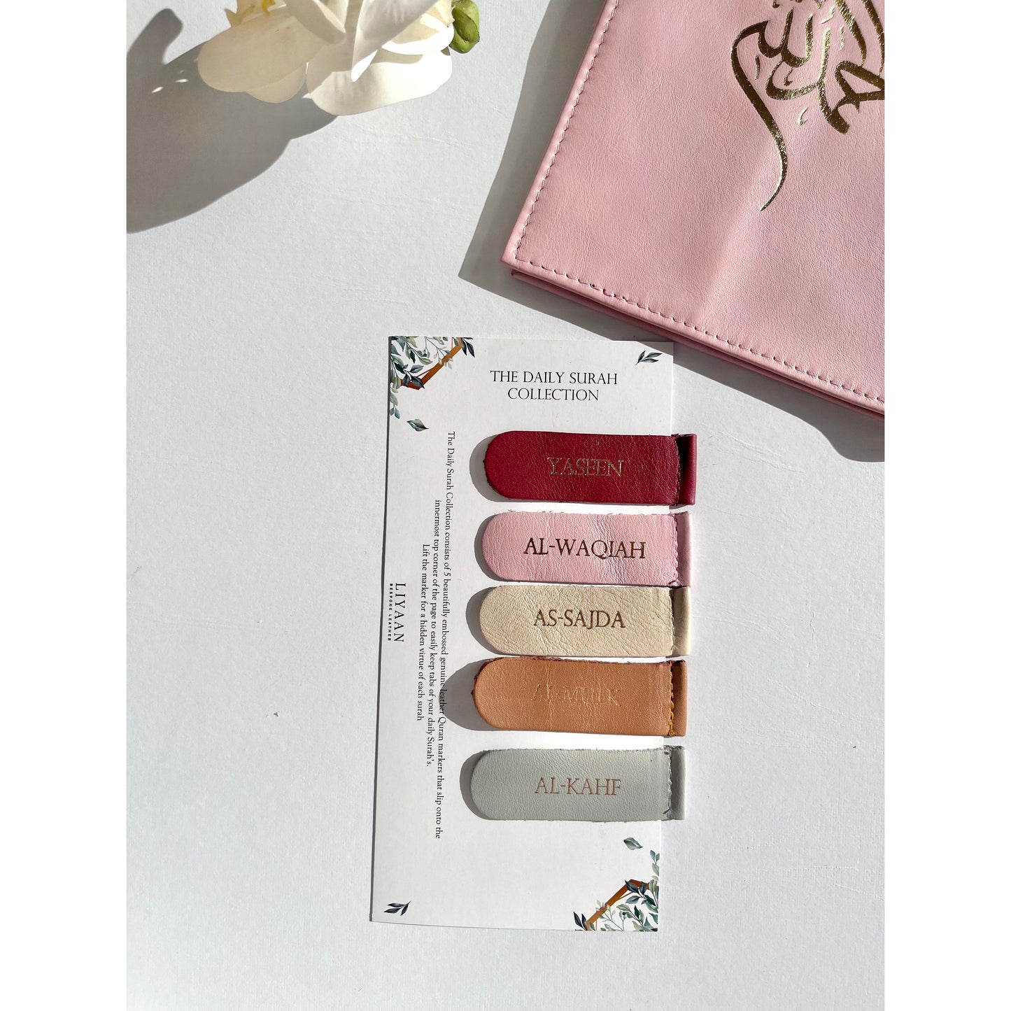 Handmade Leather Surah Markers - Dusk