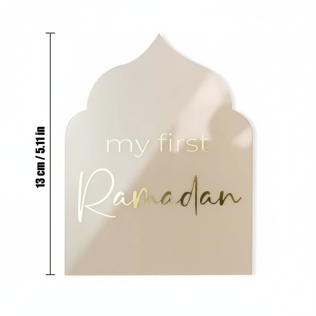 My First Ramadan: Acrylic Ornament (Pink & Gold)