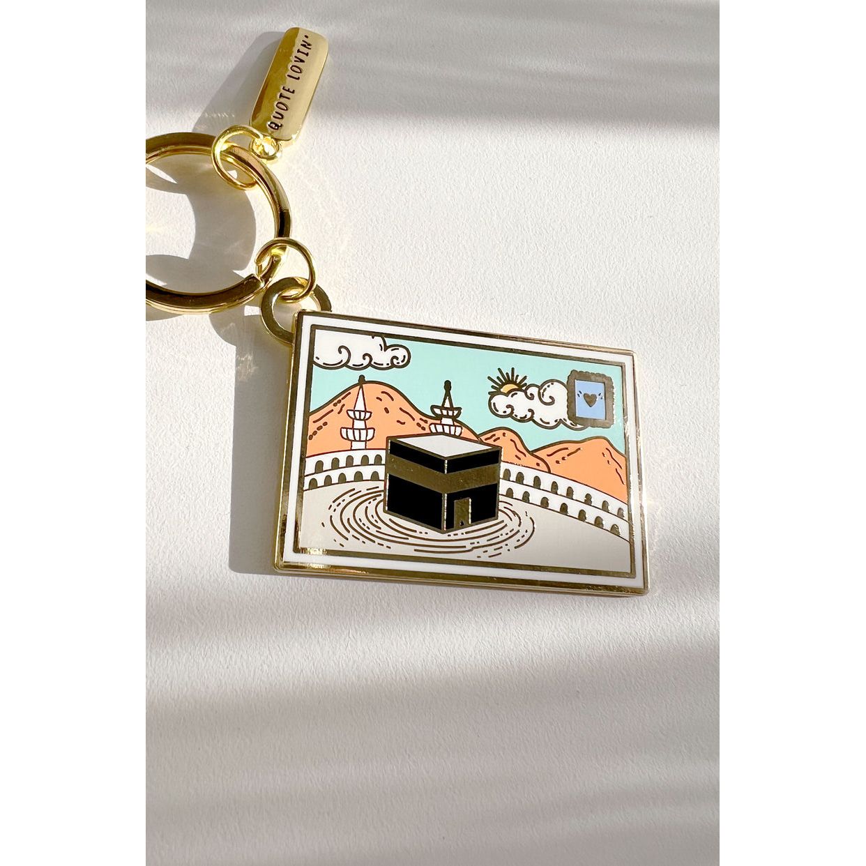 Kabah Postcard Keyring (18K Gold plated)