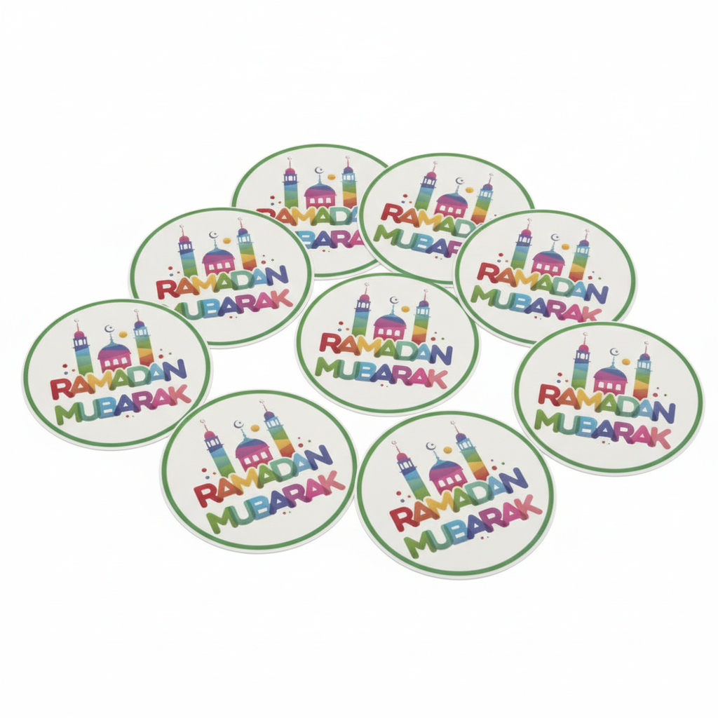 Ramadan Mubarak Stickers - Rainbow (Pack of 10)