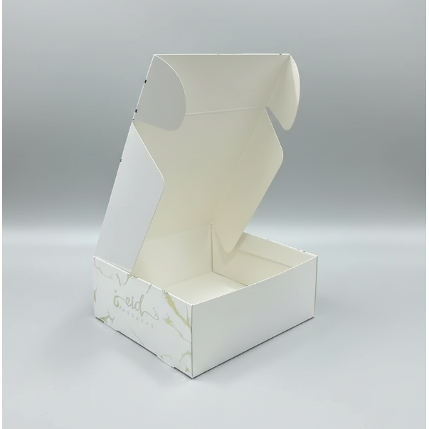 Eid Mubarak Gift Box: White & Gold Marble
