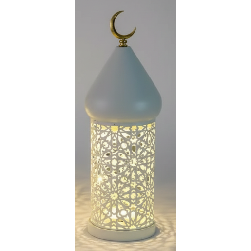 Crescent Moon Lantern Lamp - White