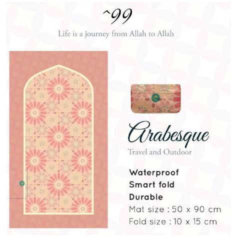Travel Prayer Mat for Kids - Pink Arabesque