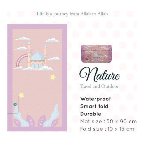 Travel Prayer Mat for Kids - Pink Nature