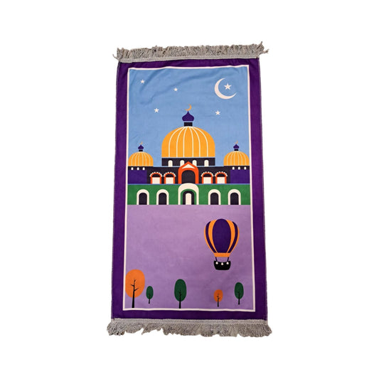 Kids Prayer Mat - Masjid (Purple Border)
