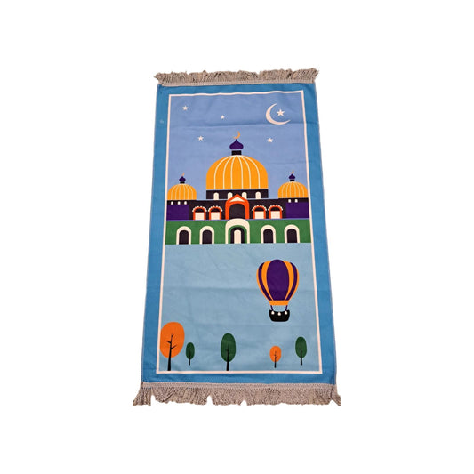 Kids Prayer Mat - Masjid (Light Blue Border)