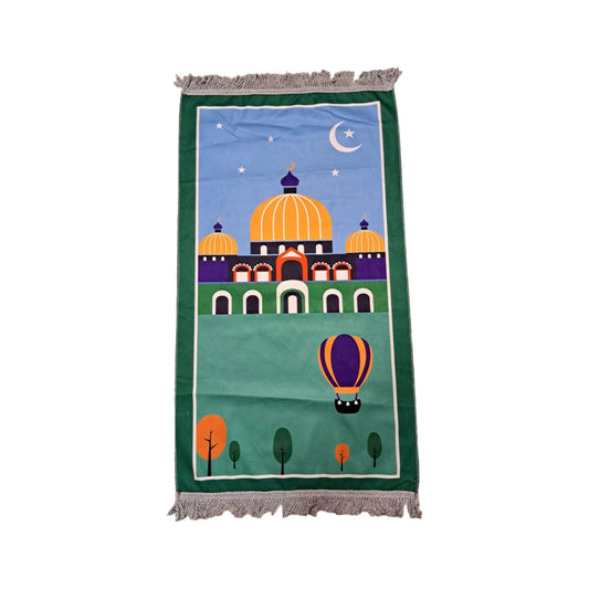 Kids Prayer Mat - Masjid (Green Border)