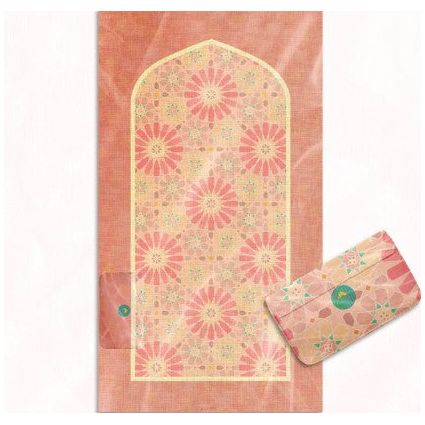 Travel Prayer Mat for Kids - Pink Arabesque