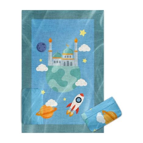 Travel Prayer Mat for Kids - Blue Masjid