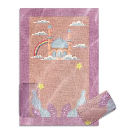 Travel Prayer Mat for Kids - Pink Nature