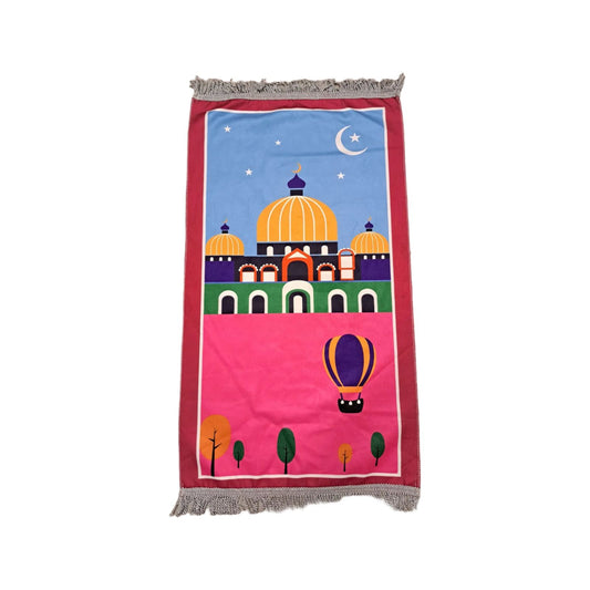 Kids Prayer Mat - Masjid (Red Border)