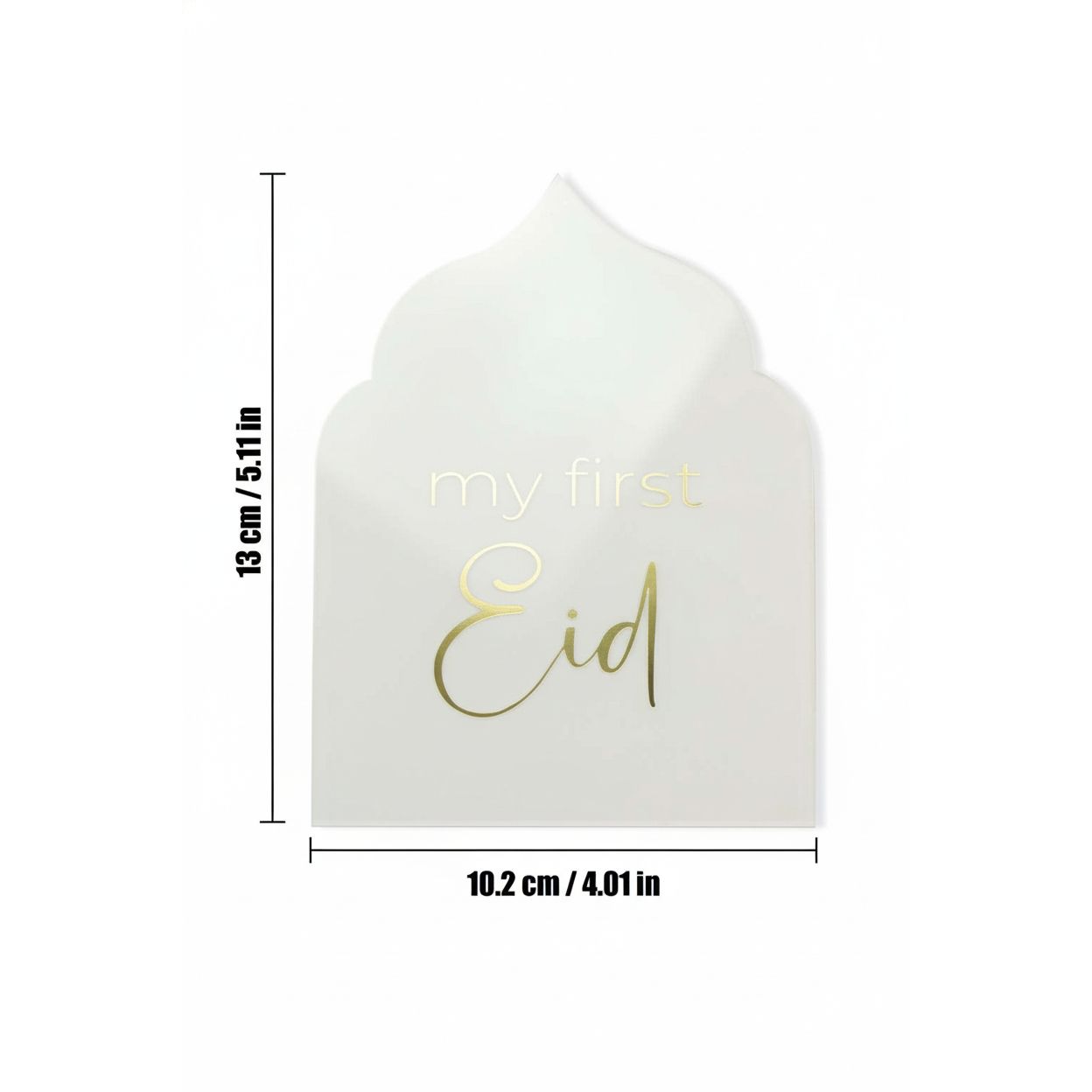 My First Eid: Acrylic Ornament (White & Gold)
