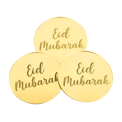 Eid Mubarak Cupcake Toppers: Gold / Silver / Rose Gold (Pack of 5)