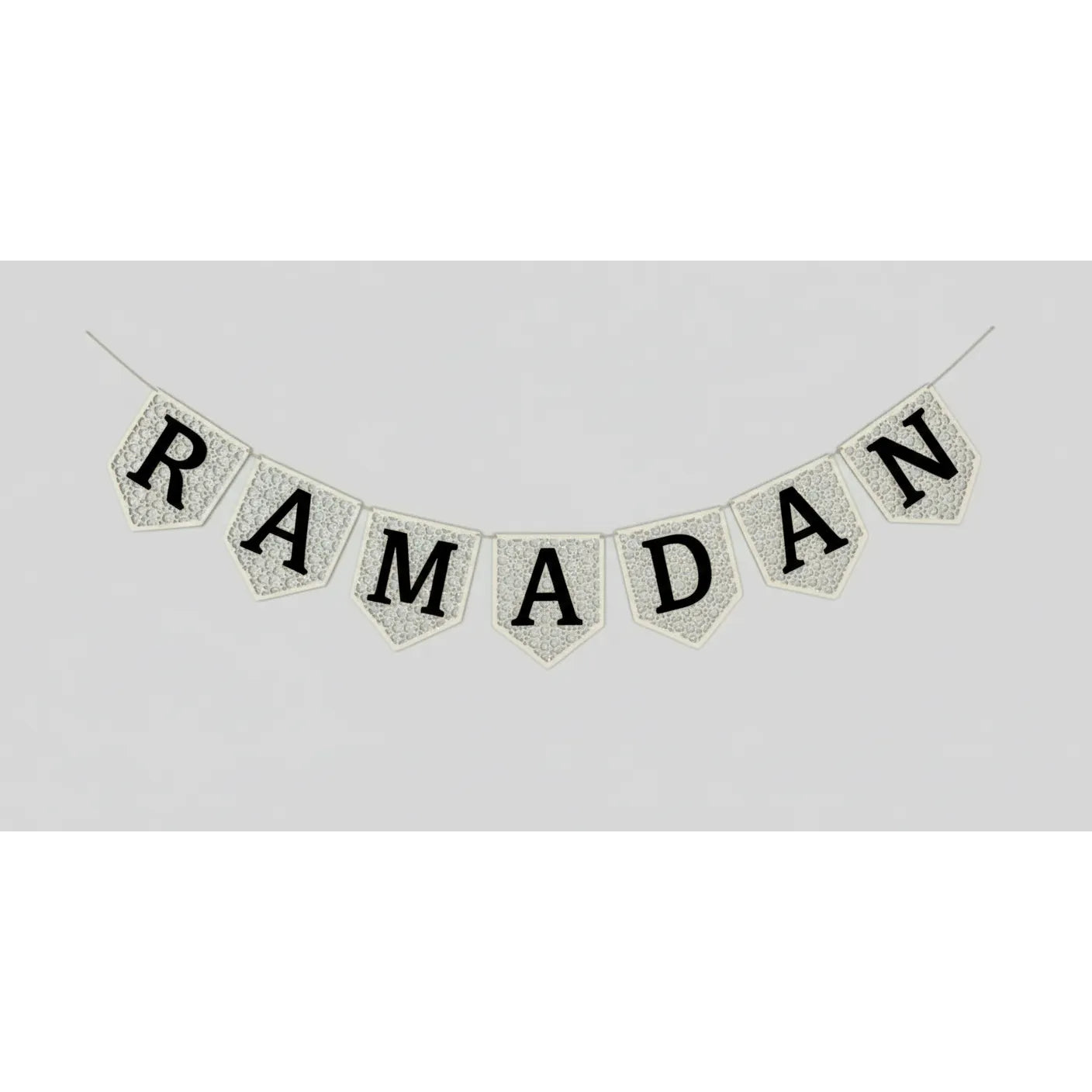 Ramadan Wooden Banner - Black & White