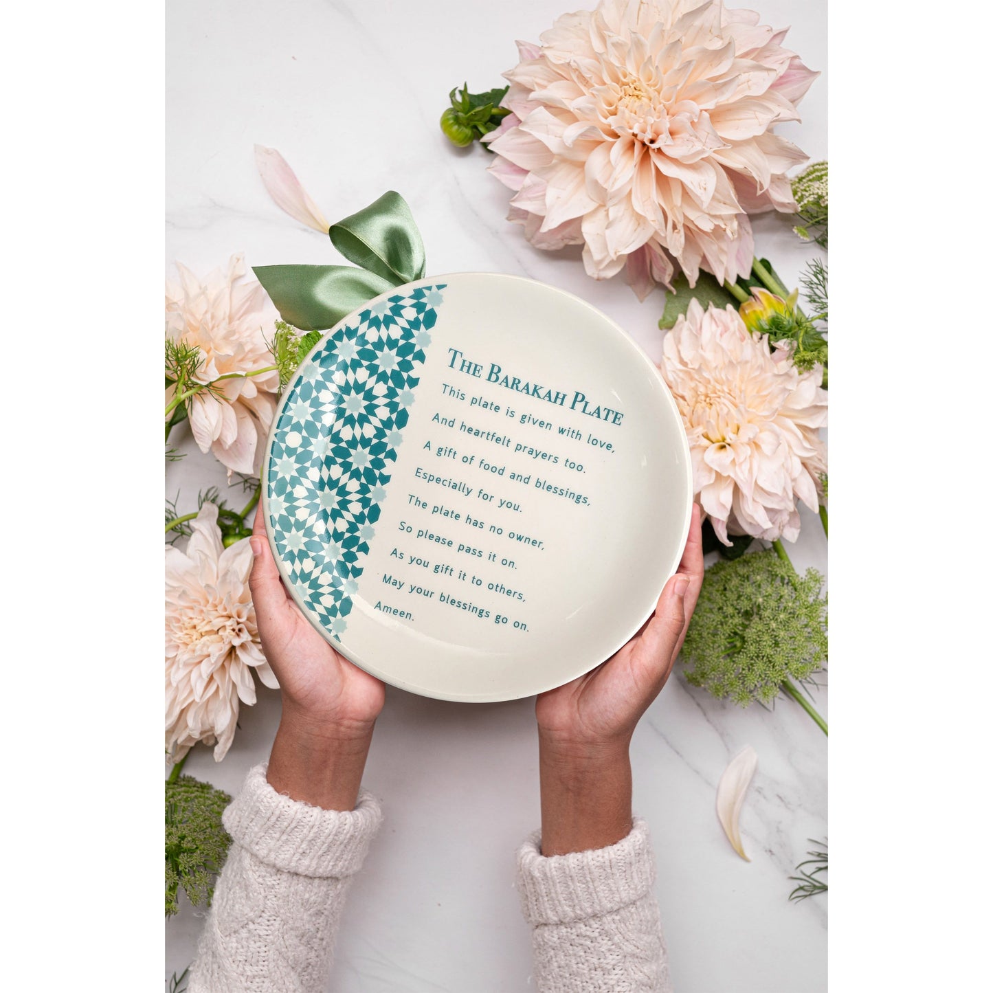 The Barakah Plate - Geometric: Teal