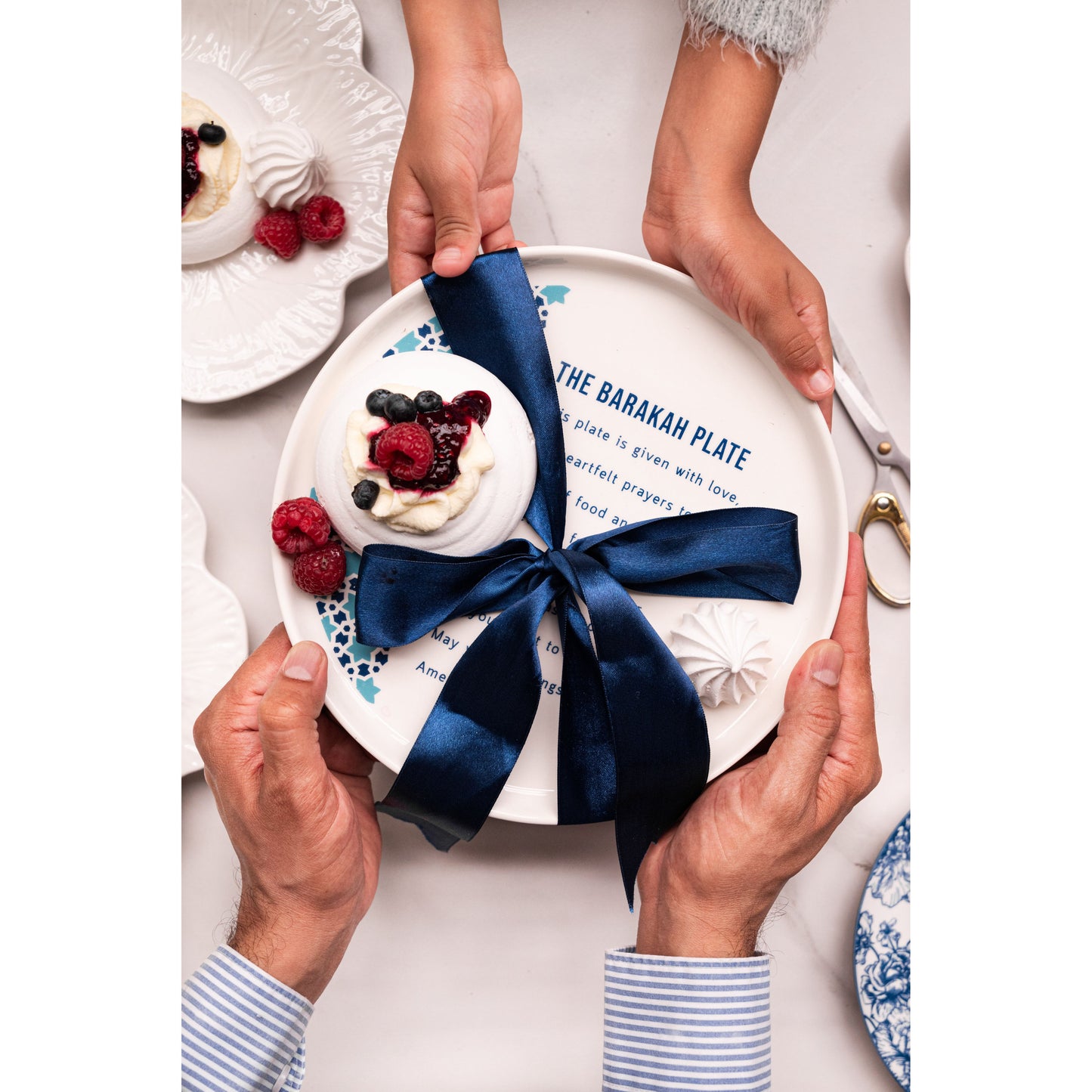 The Barakah Plate - Geometric: Blue