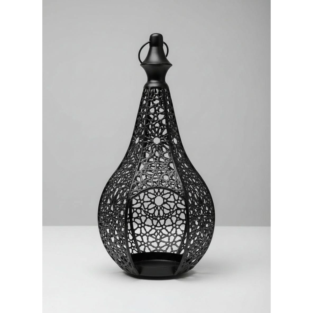 Moroccan Style Candle Holder - Black