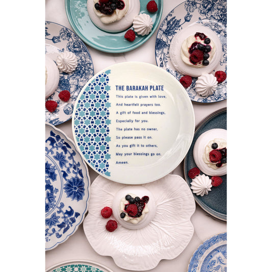The Barakah Plate - Geometric: Blue