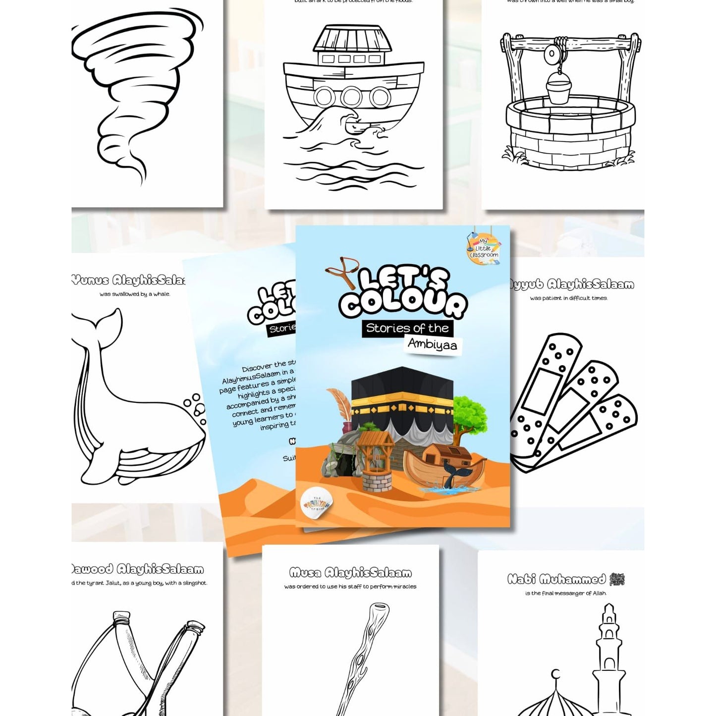 Let's Colour: Stories of the Ambiyaa (AS) (Colouring Book)