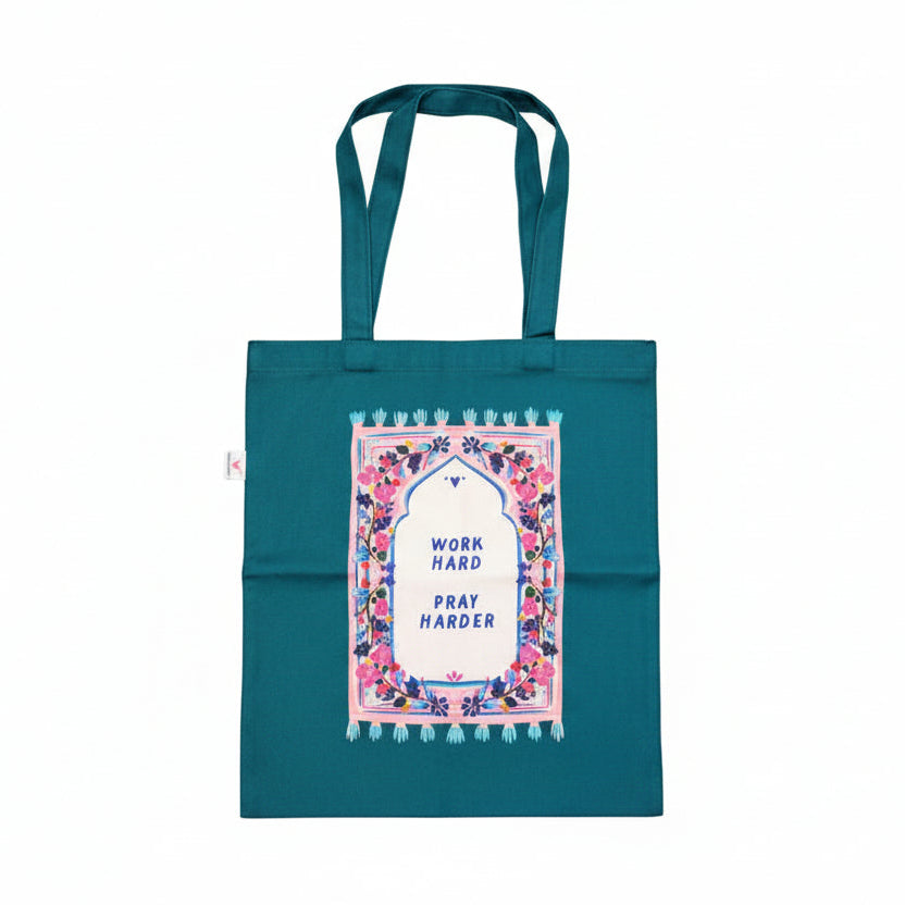 Tote Bag: Work Hard, Pray Harder