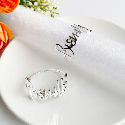 Bismillah Napkin Ring - Silver (Set of 6)