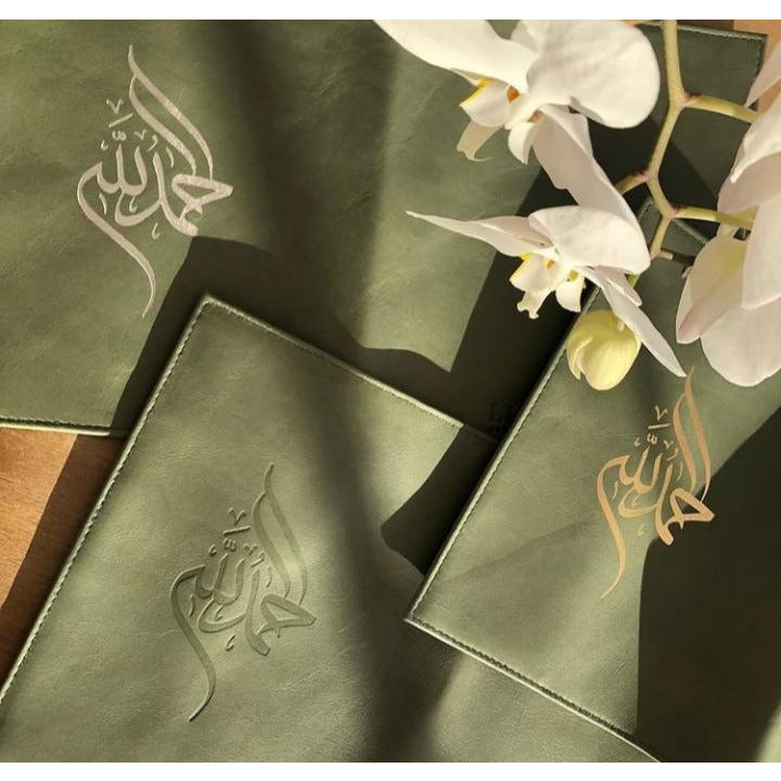 Handmade Leather Qur'an Cover - Pistachio