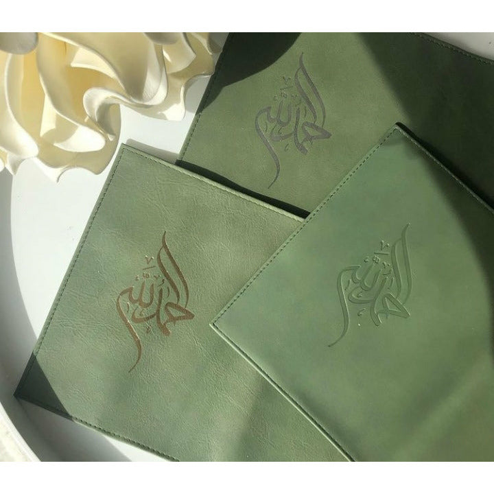 Handmade Leather Qur'an Cover - Pistachio