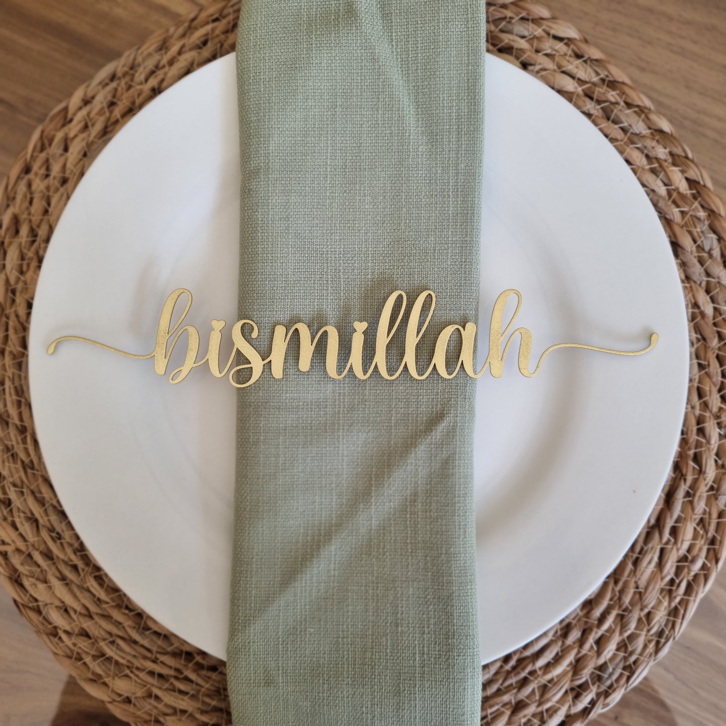 Bismillah Place Settings - Gold/Black/Silver/Rose Gold (Set of 6)