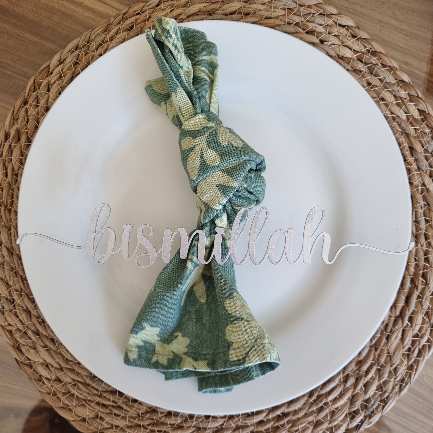 Bismillah Place Settings - Gold/Black/Silver/Rose Gold (Set of 6)