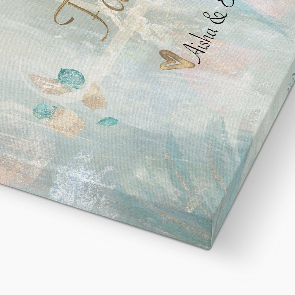 Personalisable Islamic Art Gift for Mothers: Serene Oasis Canvas