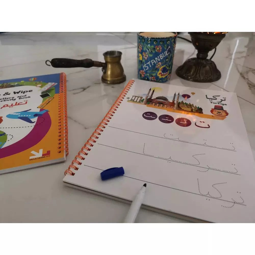 Write & Wipe Arabic Letters & Numbers Book (Travel Theme)