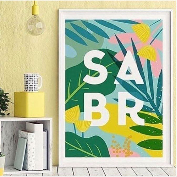 Islamic Room Decor Print - Botanical 'Sabr' Print