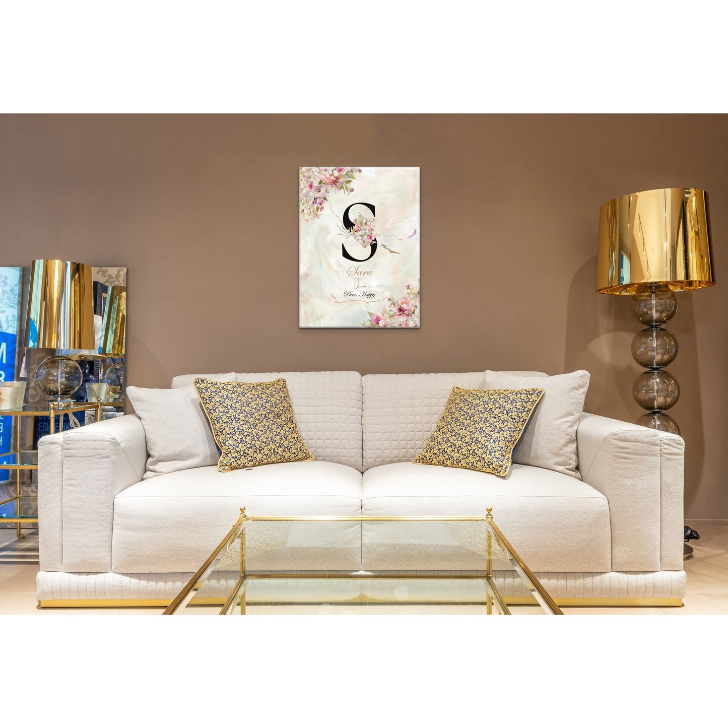 Personalisable Islamic Art for Girls: Elegance in Bloom Canvas