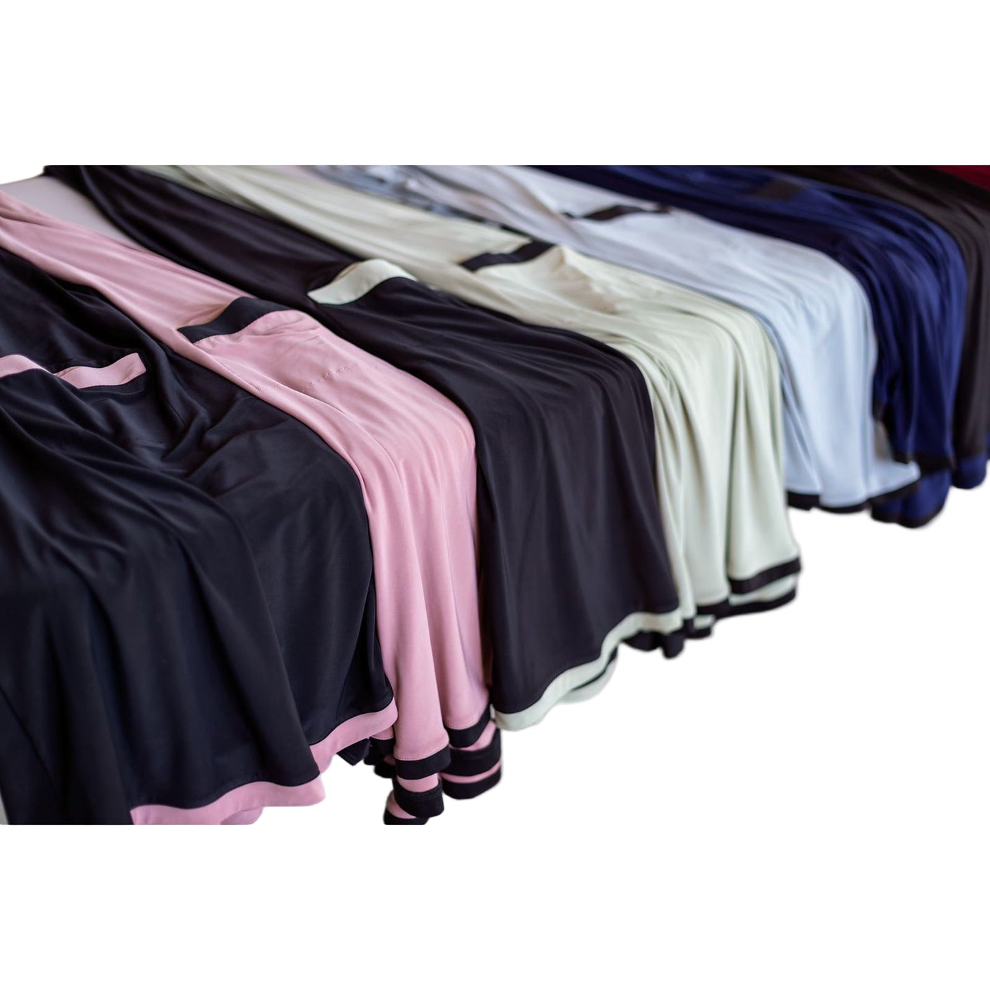 Pocket Burqa - Knee Length - Full Navy With Black