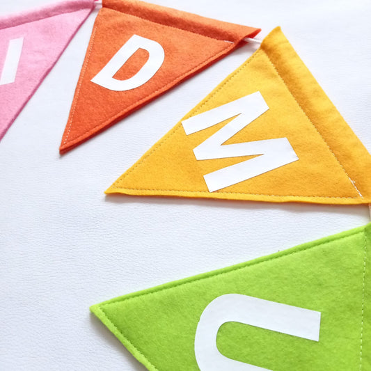 Handmade Ramadaan & Eid Felt Bunting (Double Sided) - Rainbow